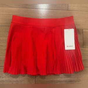 Lululemon Beight Red Pleated High Rise Skort